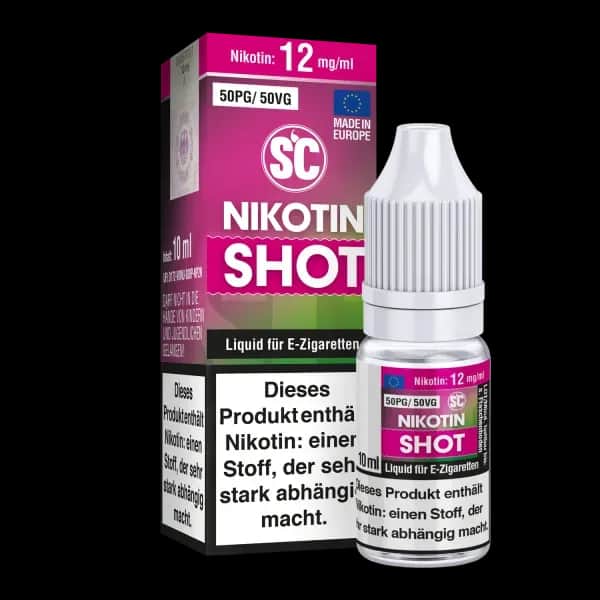 SC - 10ml Nikotin Shot (Packung: 1er Packung / Stärke: 12 mg/ml / Model: 50PG / 50VG) (695,00 EUR / liter)