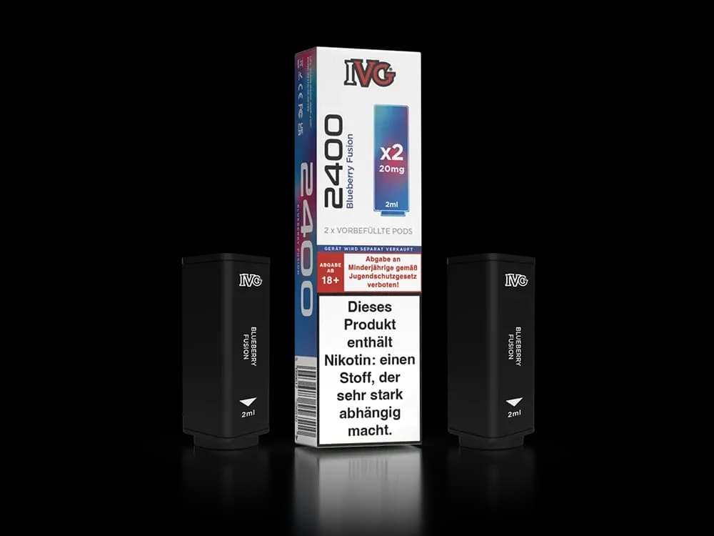 IVG - 2400 Pod 20mg/ml (2 Stück pro Packung) - Blue Razz Cherry (Packung: 1er Packung / Stärke: 20 mg/ml / Geschmack: Blueberry Fusion) (2237,50...