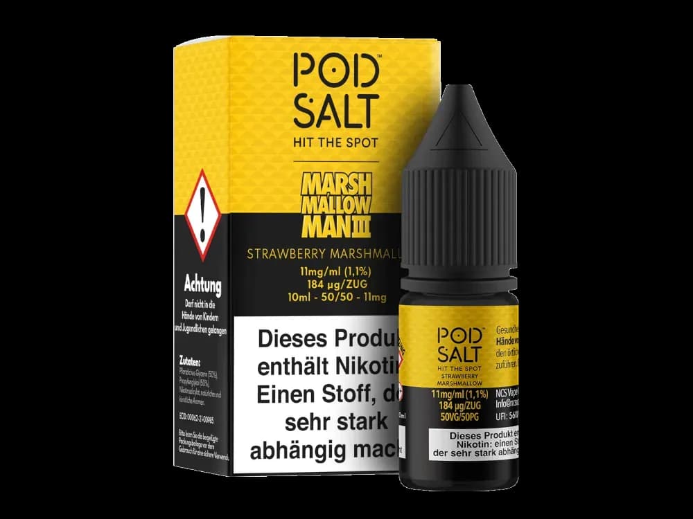 Pod Salt Fusion - Marshmallow Man 3 - Nikotinsalz Liquid  (Packung: 1er Packung / Stärke: 11 mg/ml) (1095,00 EUR / liter)