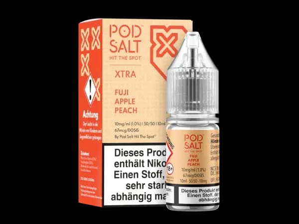 Pod Salt X - Nikotinsalz Liquid  - Fuji Apple Peach (Packung: 1er Packung / Stärke: 20 mg/ml / Geschmack: Fuji Apple Peach) (995,00 EUR / liter)