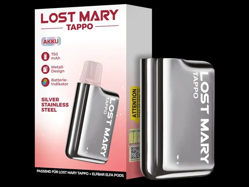 Lost Mary - Tappo Akku 750 mAh (Packung: 1er Packung / Farbe: silber)