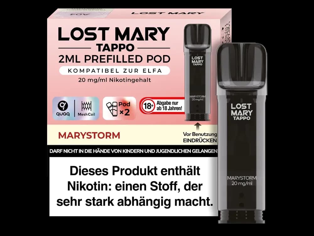 Lost Mary - Tappo Pod (2 Stück pro Packung) - Blue Razz Lemonade (Packung: 1er Packung / Stärke: 20 mg/ml / Geschmack: Marystorm) (2987,50 EUR /...