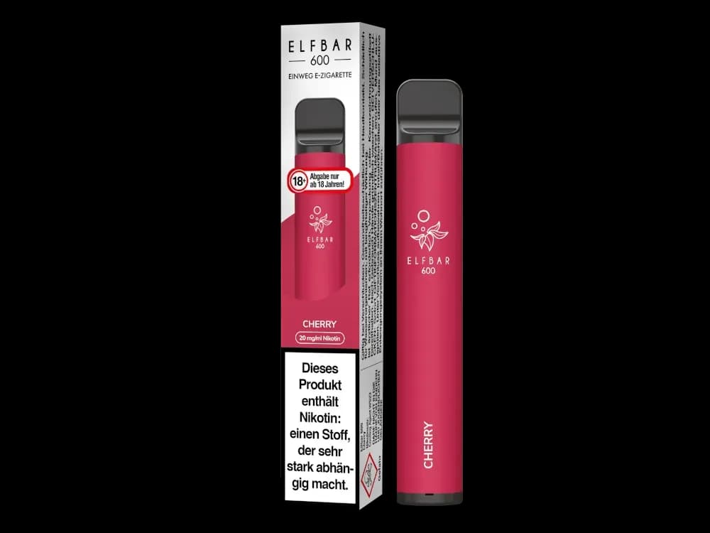 Elfbar 600 Einweg E-Zigarette - Apple Peach (Packung: 1er Packung / Stärke: 20 mg/ml / Geschmack: Cherry) (4475,00 EUR / liter)