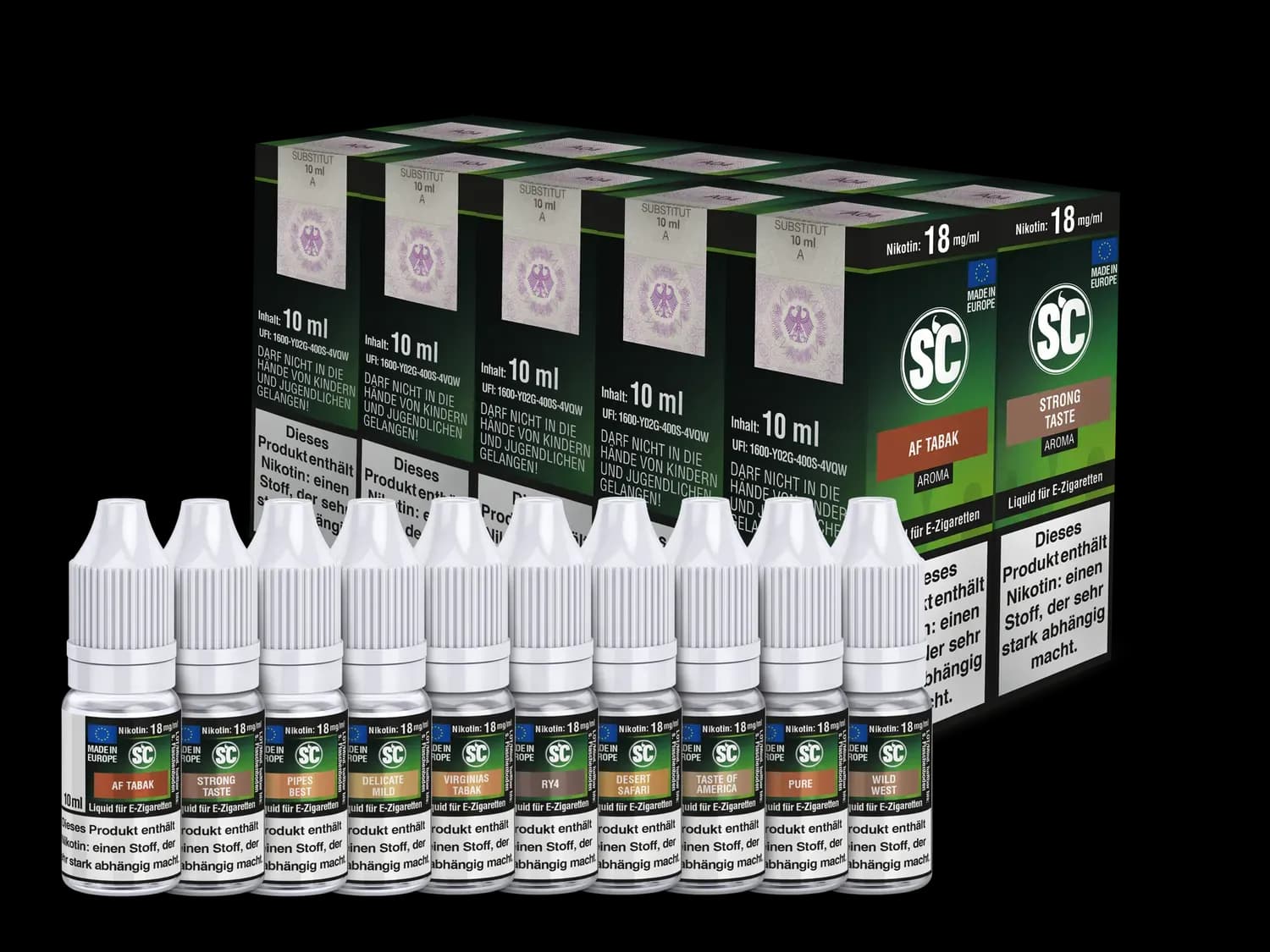 Tobacco Probierbox E-Zigaretten Liquid (Stärke: 3 mg/ml) (629,50 EUR / liter)