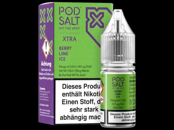 Pod Salt X - Nikotinsalz Liquid  - Berry Lime Ice (Packung: 1er Packung / Stärke: 10 mg/ml / Geschmack: Berry Lime Ice) (995,00 EUR / liter)