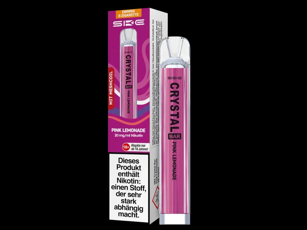 SKE - Crystal Bar Einweg E-Zigarette (Packung: 1er Packung / Stärke: 20 mg/ml / Geschmack: Pink Lemonade) (4475,00 EUR / liter)