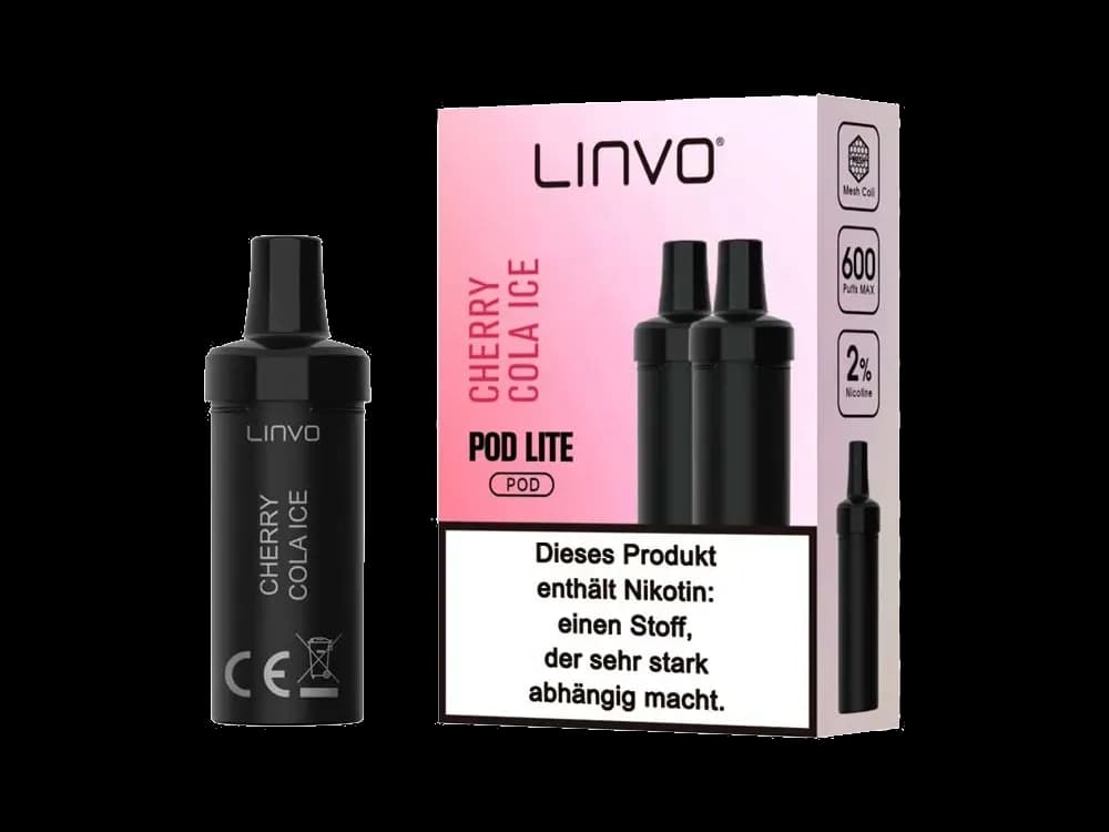 Linvo - Pod Lite Cartridge (2 Stück pro Packung) - Banana Ice Cream (Packung: 1er Packung / Stärke: 20 mg/ml / Geschmack: Cherry Cola Ice) (2487,50...