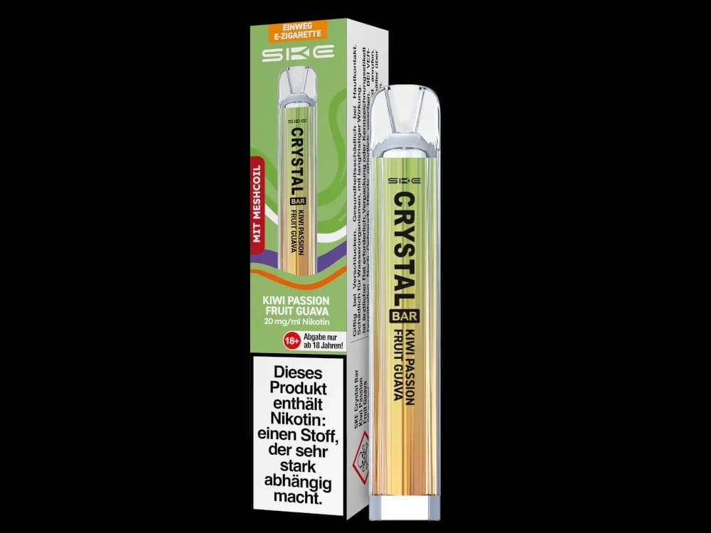 SKE - Crystal Bar Einweg E-Zigarette (Packung: 1er Packung / Stärke: 20 mg/ml / Geschmack: Kiwi Passion Fruit Guava) (4475,00 EUR / liter)