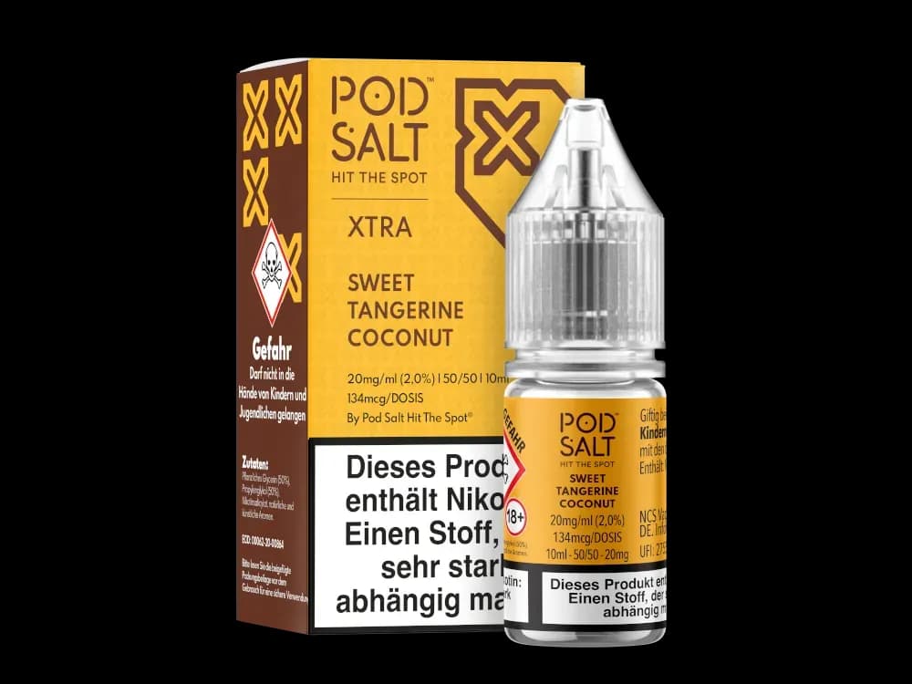 Pod Salt X - Nikotinsalz Liquid  - Sweet Tangerine Coconut (Packung: 1er Packung / Stärke: 20 mg/ml / Geschmack: Sweet Tangerine Coconut) (995,00...