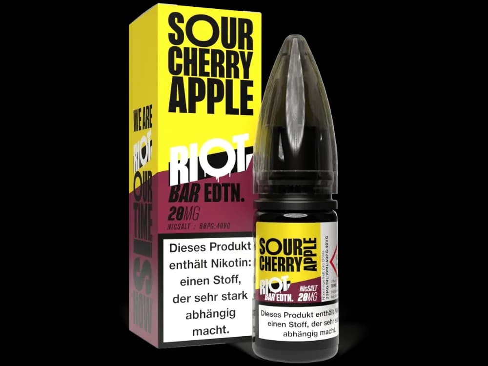 Riot Squad - BAR EDTN. - Nikotinsalz Liquid - Sour Cherry Apple (Packung: 1er Packung / Stärke: 20 mg/ml / Geschmack: Sour Cherry Apple) (895,00...