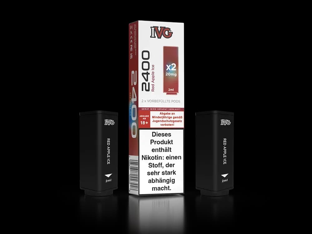 IVG - 2400 Pod 20mg/ml (2 Stück pro Packung) - Blue Razz Cherry (Packung: 1er Packung / Stärke: 20 mg/ml / Geschmack: Red Apple Ice) (2237,50 EUR /...