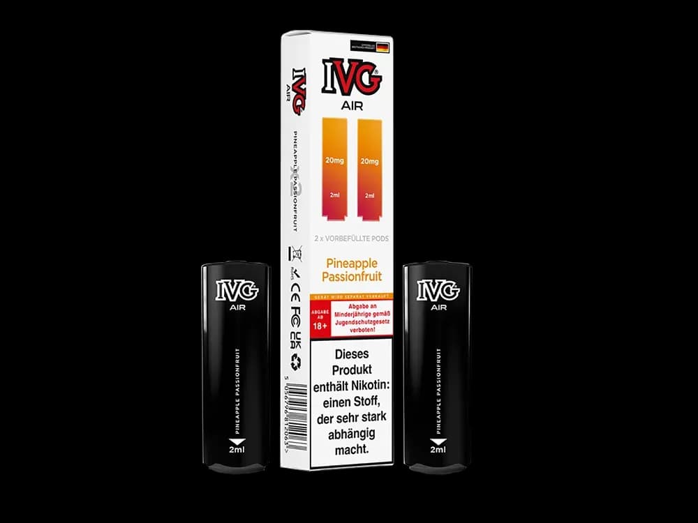 IVG AIR Pod (2 Stück pro Packung) - Blue Raspberry Ice (Packung: 1er Packung / Stärke: 20 mg/ml / Geschmack: Pineapple Passionfruit) (2237,50 EUR /...