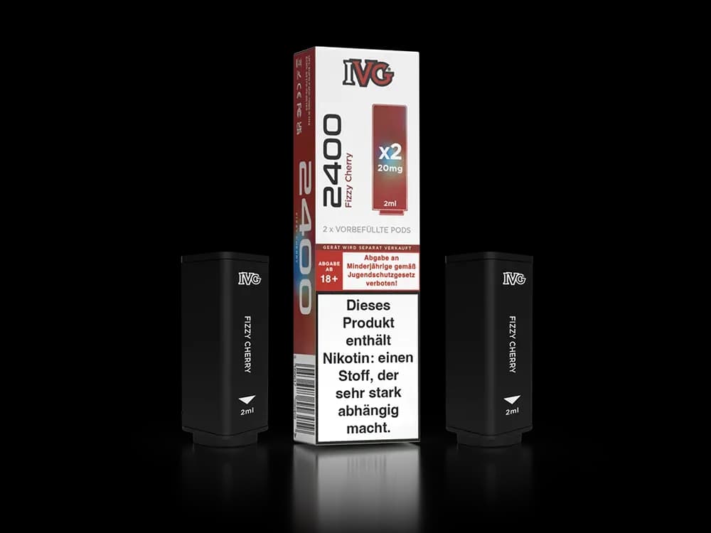 IVG - 2400 Pod 20mg/ml (2 Stück pro Packung) - Blue Razz Cherry (Packung: 1er Packung / Stärke: 20 mg/ml / Geschmack: Fizzy Cherry) (2237,50 EUR /...