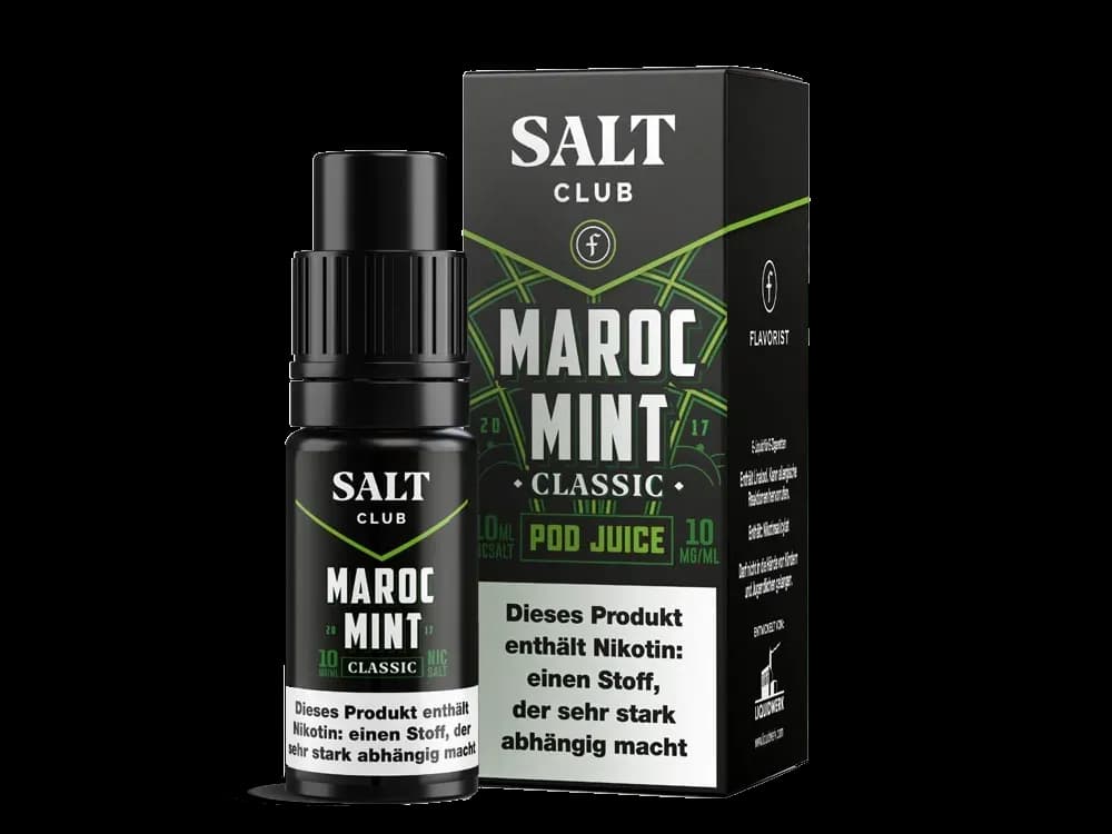 Salt Club - Flavorist Maroc Mint - Nikotinsalz Liquid - Classic (Packung: 1er Packung / Stärke: 10 mg/ml / Geschmack: Classic) (895,00 EUR / liter)