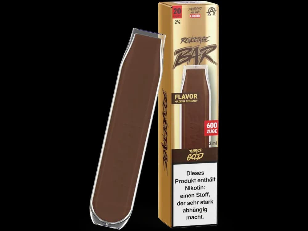 Revoltage Bar Einweg E-Zigarette - Aqua Berries (Packung: 1er Packung / Stärke: 20 mg/ml / Geschmack: Tobacco Gold) (4475,00 EUR / liter)