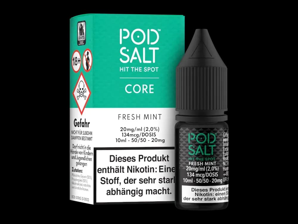Pod Salt Core - Fresh Mint - Nikotinsalz Liquid  (Packung: 1er Packung / Stärke: 20 mg/ml) (995,00 EUR / liter)