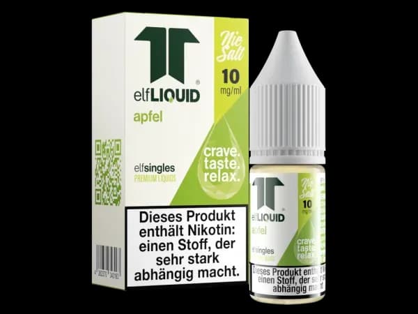Elf-Liquid - Single - Nikotinsalz Liquid - Apfel (Packung: 1er Packung / Stärke: 10 mg/ml / Geschmack: Apfel) (895,00 EUR / liter)