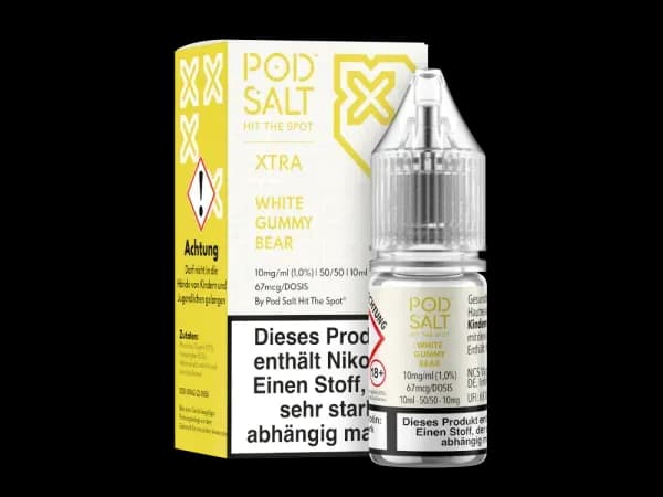 Pod Salt X - Nikotinsalz Liquid  - White Gummy Bear (Packung: 1er Packung / Stärke: 10 mg/ml / Geschmack: White Gummy Bear) (995,00 EUR / liter)