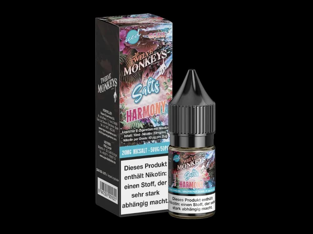 Twelve Monkeys - Iced - Nikotinsalz Liquid - Harmony (Packung: 1er Packung / Stärke: 20 mg/ml / Geschmack: Harmony) (995,00 EUR / liter)