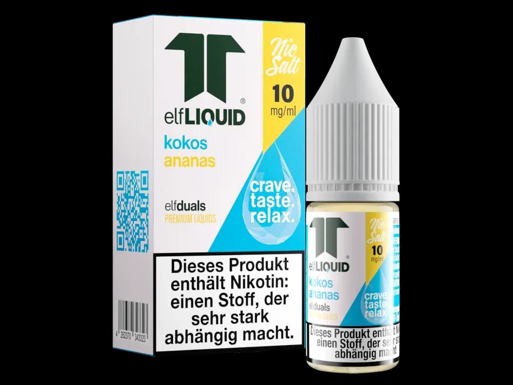 Elf-Liquid - Dual - Nikotinsalz Liquid 10 mg/ml - Kokos-Ananas (Packung: 1er Packung / Stärke: 10 mg/ml / Geschmack: Kokos-Ananas) (895,00 EUR /...