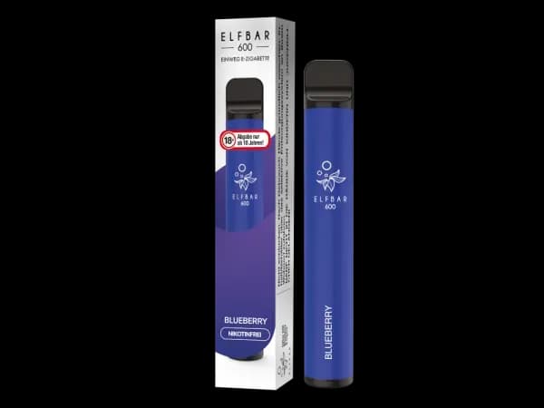 Elfbar 600 Einweg E-Zigarette - Blueberry (Packung: 1er Packung / Stärke: 0 mg/ml / Geschmack: Peach Ice) (4475,00 EUR / liter)