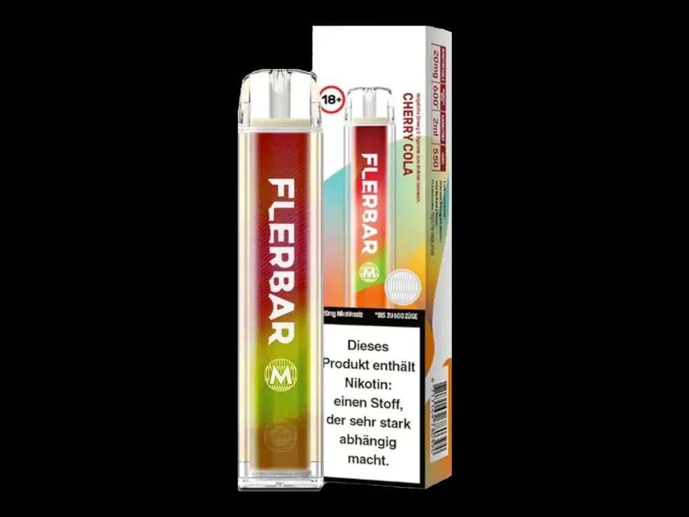 Flerbar - M Einweg E-Zigarette  - Alberry (Packung: 1er Packung / Stärke: 20 mg/ml / Geschmack: Cherry Cola) (4475,00 EUR / liter)