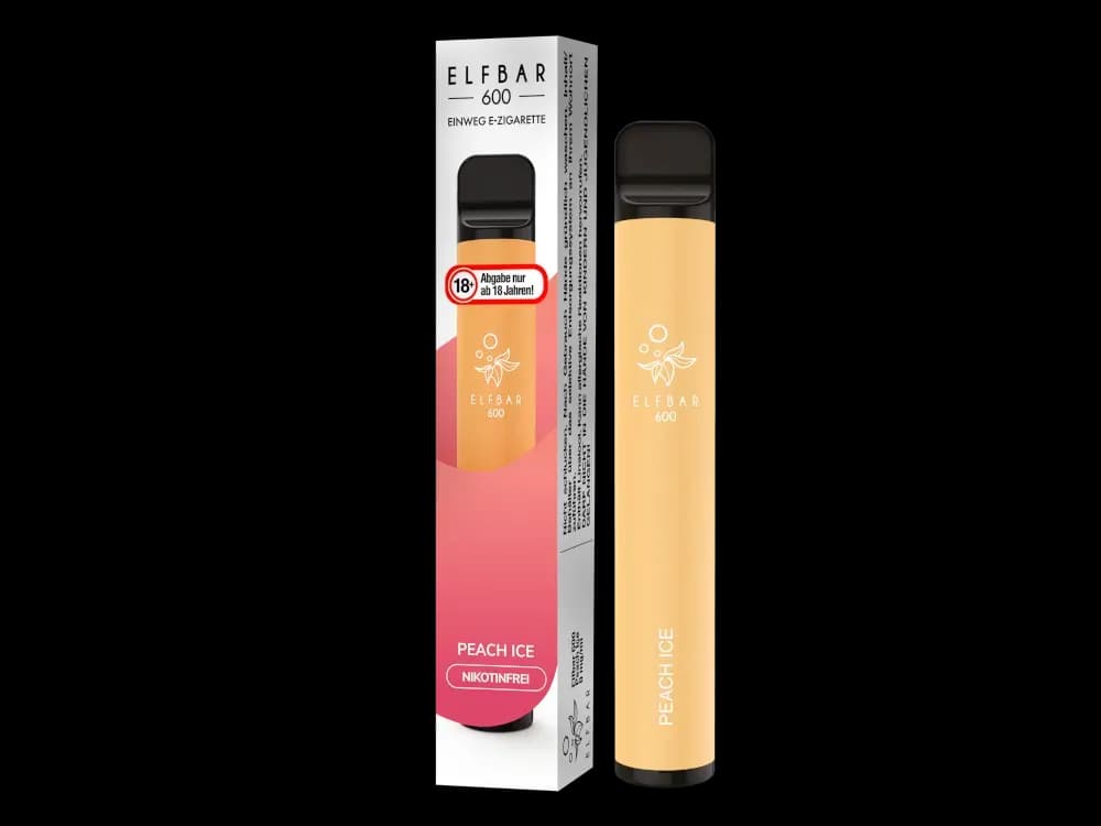 Elfbar 600 Einweg E-Zigarette - Blueberry (Packung: 1er Packung / Stärke: 0 mg/ml / Geschmack: Peach Ice) (4475,00 EUR / liter)
