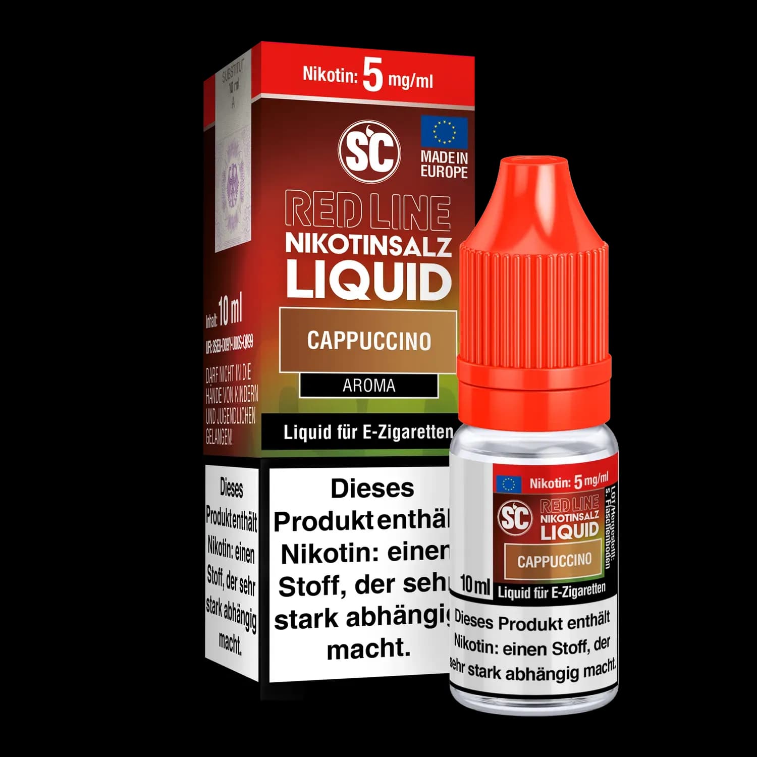 SC - Red Line - Cappuccino - Nikotinsalz Liquid (Packung: 1er Packung / Stärke: 5 mg/ml) (795,00 EUR / liter)
