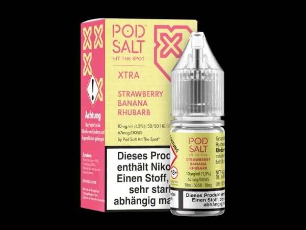Pod Salt X - Nikotinsalz Liquid  - Strawberry Banana Rhubarb (Packung: 1er Packung / Stärke: 10 mg/ml / Geschmack: Strawberry Banana Rhubarb)...