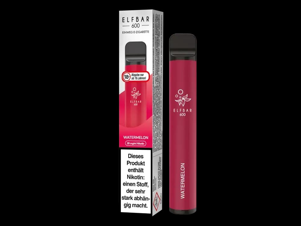 Elfbar 600 Einweg E-Zigarette - Apple Peach (Packung: 1er Packung / Stärke: 20 mg/ml / Geschmack: Watermelon) (4475,00 EUR / liter)