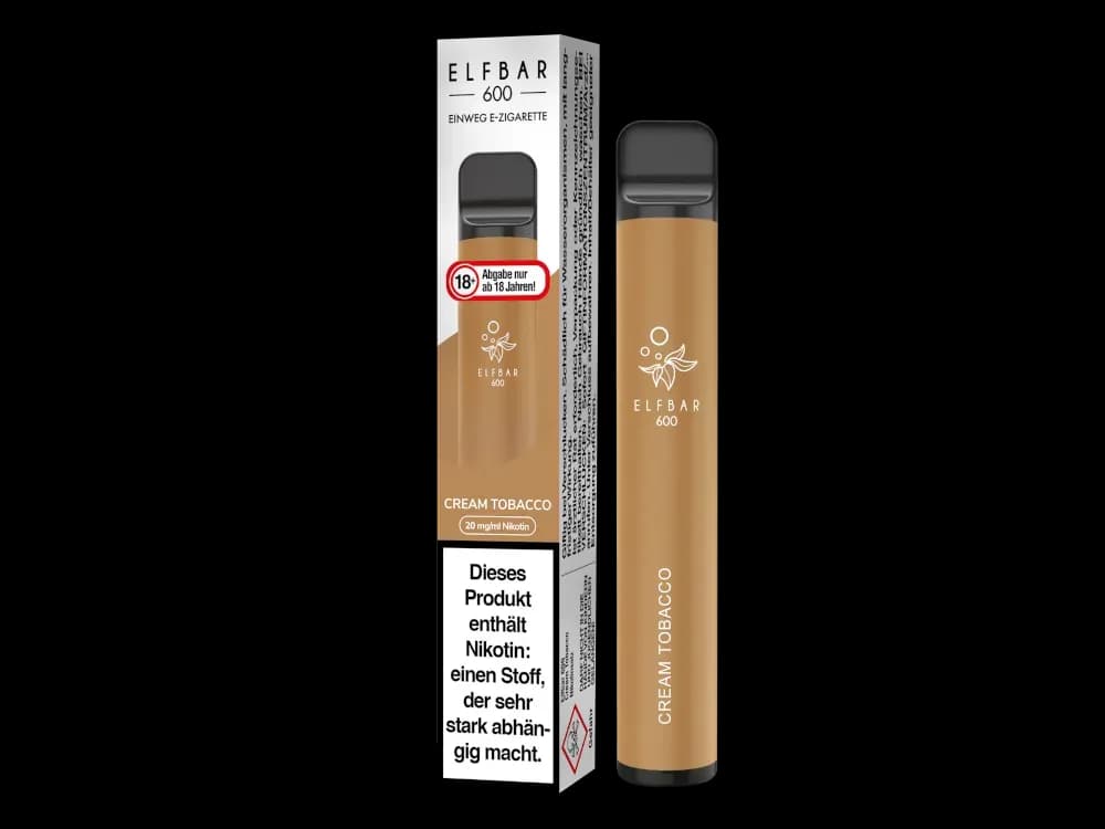 Elfbar 600 Einweg E-Zigarette - Apple Peach (Packung: 1er Packung / Stärke: 20 mg/ml / Geschmack: Cream Tobacco) (4475,00 EUR / liter)