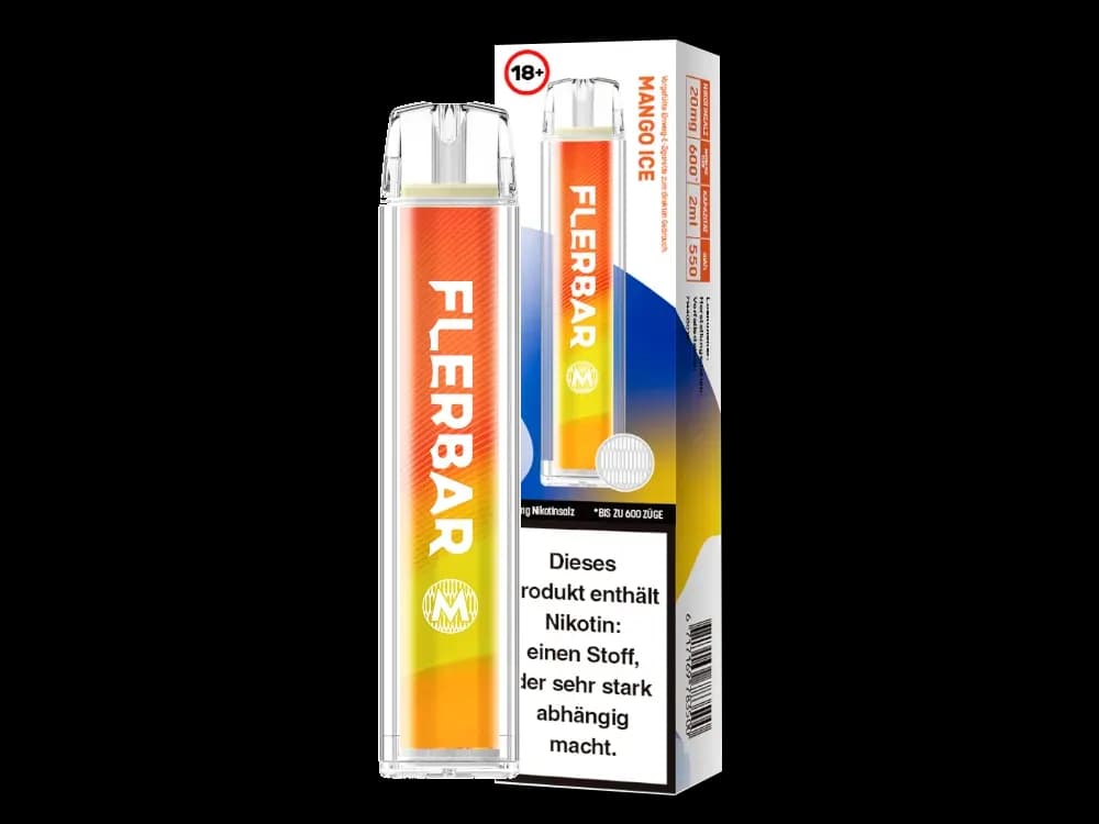 Flerbar - M Einweg E-Zigarette  - Alberry (Packung: 1er Packung / Stärke: 20 mg/ml / Geschmack: Mango Ice) (4475,00 EUR / liter)