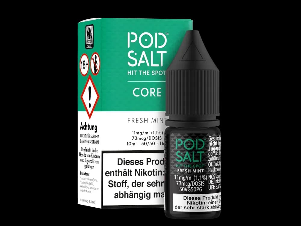 Pod Salt Core - Fresh Mint - Nikotinsalz Liquid  (Packung: 1er Packung / Stärke: 11 mg/ml) (995,00 EUR / liter)