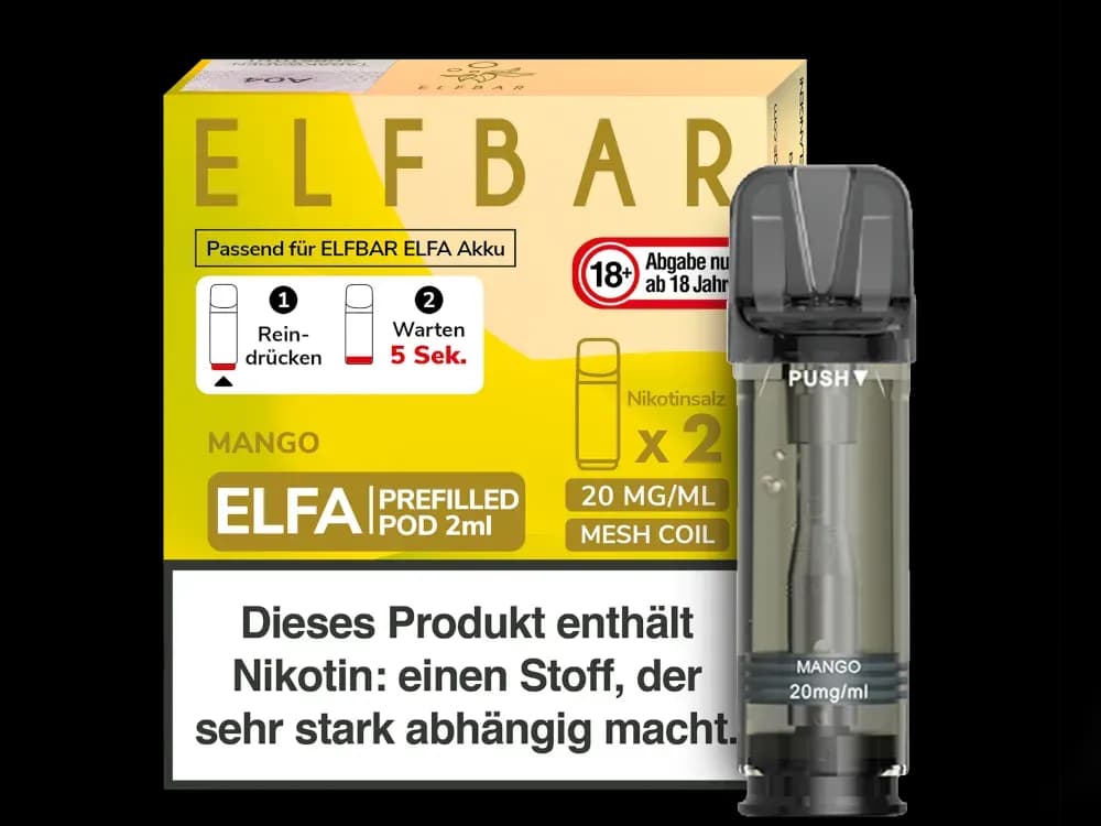 Elfbar Elfa Pod 20mg/ml (2 Stück) - Blue Razz Lemonade (Packung: 1er Packung / Stärke: 20 mg/ml / Geschmack: Mango) (2987,50 EUR / liter)