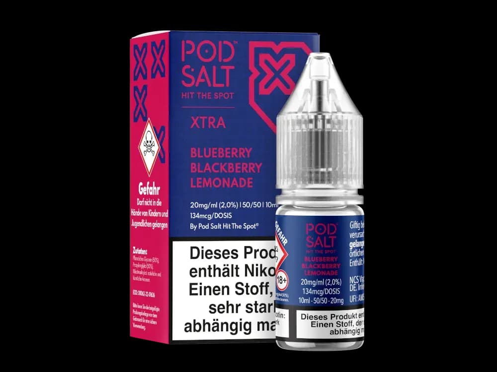 Pod Salt X - Nikotinsalz Liquid  - Blueberry Blackberry Lemonade (Packung: 1er Packung / Stärke: 20 mg/ml / Geschmack: Blueberry Blackberry...