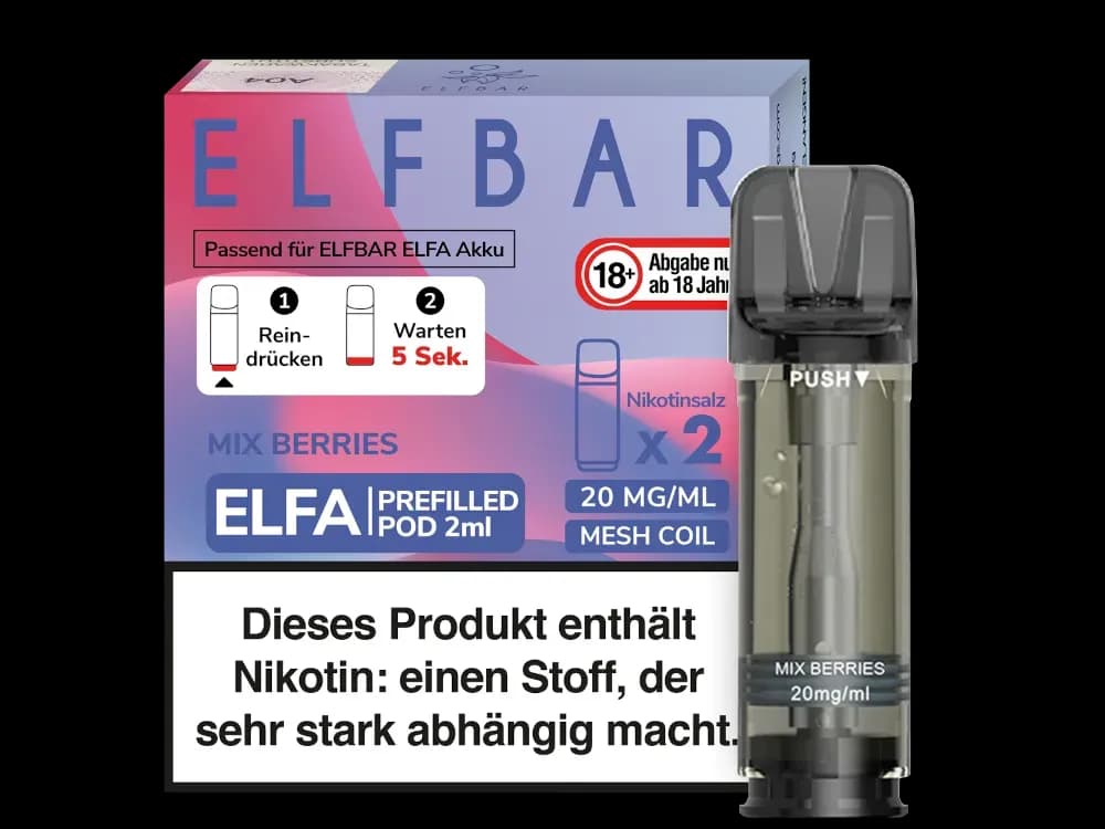 Elfbar Elfa Pod 20mg/ml (2 Stück) - Blue Razz Lemonade (Packung: 1er Packung / Stärke: 20 mg/ml / Geschmack: Mix Berries) (2987,50 EUR / liter)