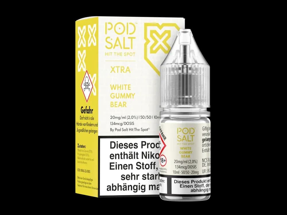Pod Salt X - Nikotinsalz Liquid  - White Gummy Bear (Packung: 1er Packung / Stärke: 20 mg/ml / Geschmack: White Gummy Bear) (995,00 EUR / liter)