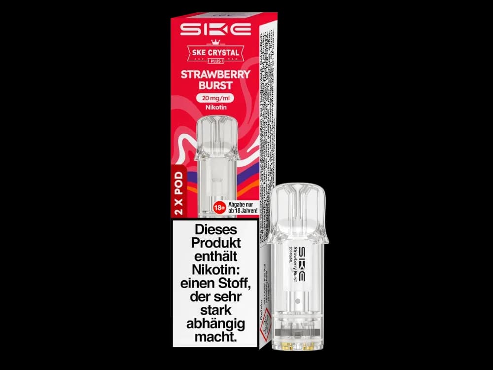 SKE - Crystal Plus Pod (2 Stück pro Packung) - Blueberry Cherry Blackberry (Packung: 1er Packung / Geschmack: Strawberry Burst) (2487,50 EUR / liter)