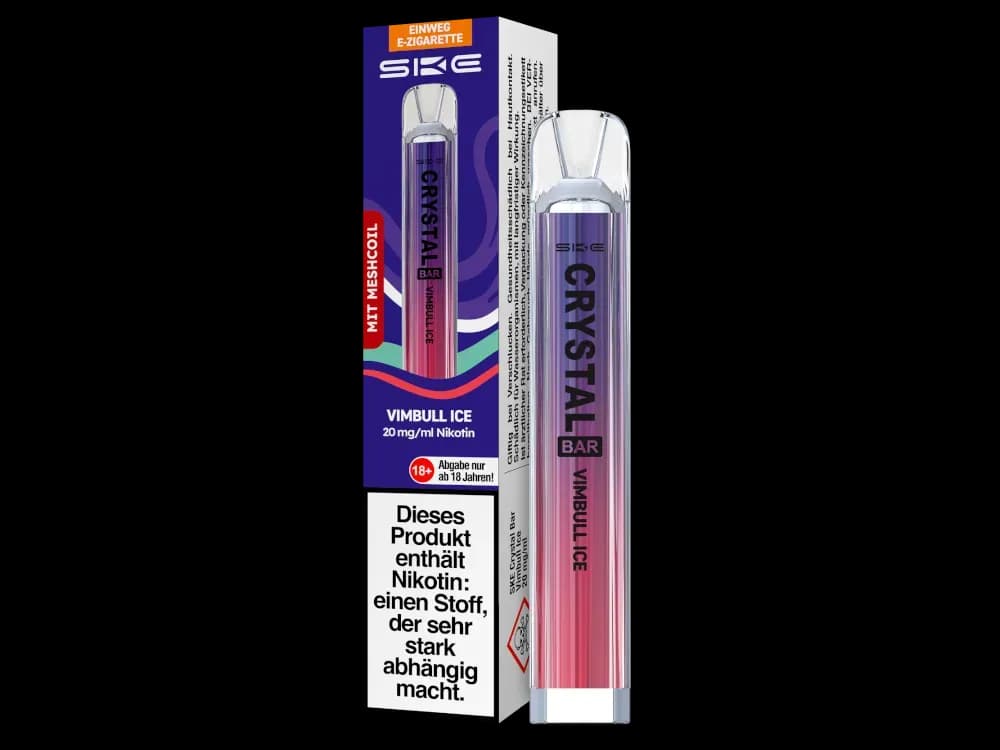 SKE - Crystal Bar Einweg E-Zigarette (Packung: 1er Packung / Stärke: 20 mg/ml / Geschmack: Vimbull Ice) (4475,00 EUR / liter)