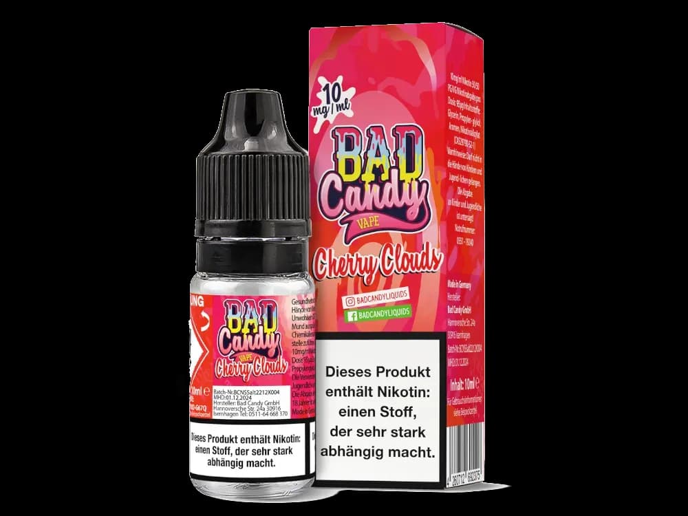 Bad Candy Liquids - Cherry Cloud - Nikotinsalz Liquid  (Packung: 1er Packung / Stärke: 10 mg/ml) (895,00 EUR / liter)