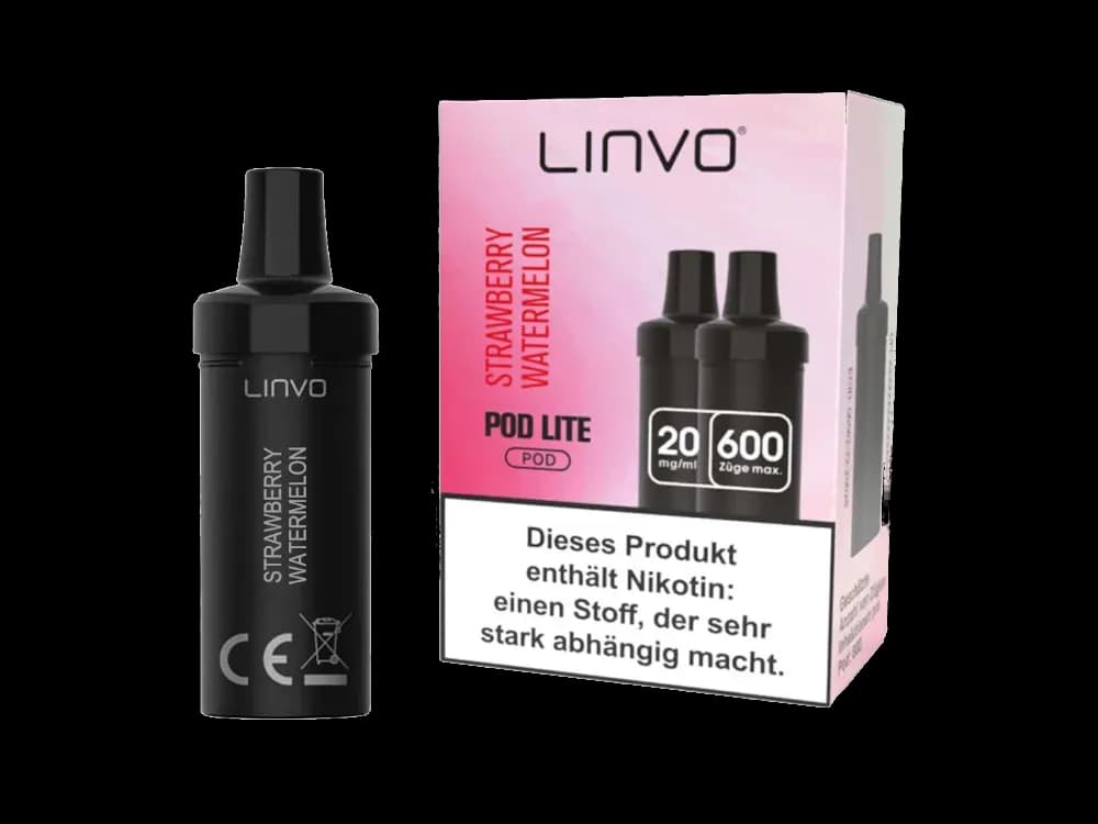 Linvo - Pod Lite Cartridge (2 Stück pro Packung) - Banana Ice Cream (Packung: 1er Packung / Stärke: 20 mg/ml / Geschmack: Strawberry Watermelon)...