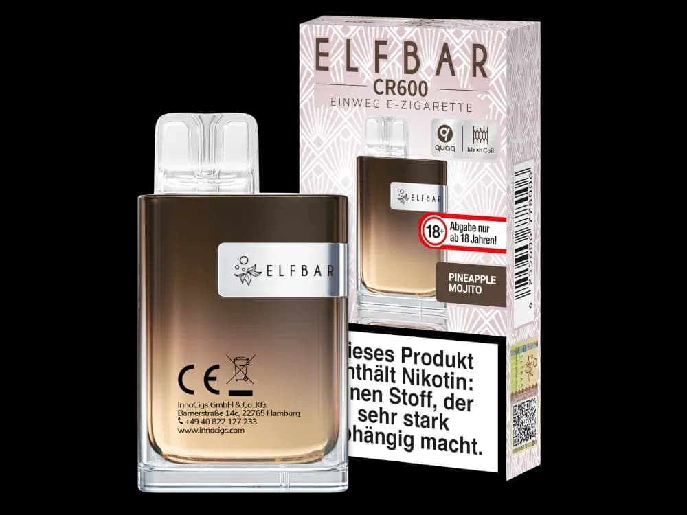 Elfbar - CR600 Einweg E-Zigarette - Alps Ice (Packung: 1er Packung / Geschmack: Pineapple Mojito) (4475,00 EUR / liter)