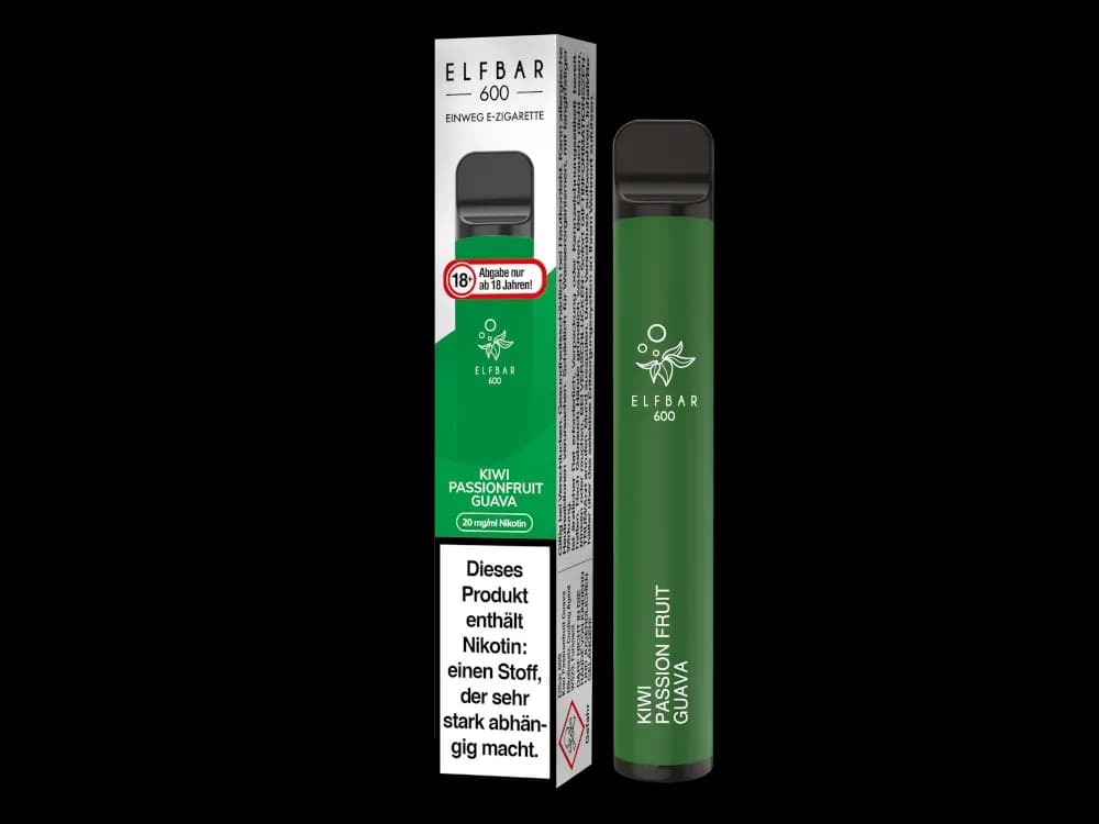 Elfbar 600 Einweg E-Zigarette - Apple Peach (Packung: 1er Packung / Stärke: 20 mg/ml / Geschmack: Kiwi Passion Fruit Guava) (4475,00 EUR / liter)