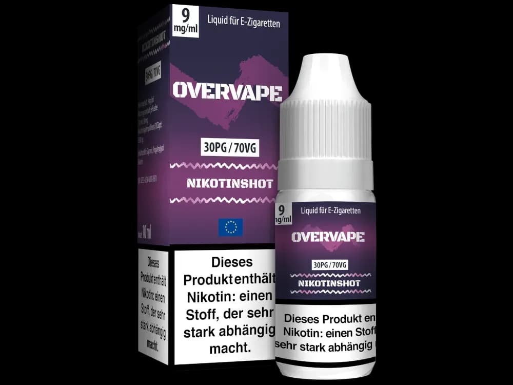 Overvape - 10ml Nikotin Shot                                  70 VG/30 PG (Model: 30PG / 70VG / Packung: 1er Packung / Stärke: 9 mg/ml) (695,00 EUR...