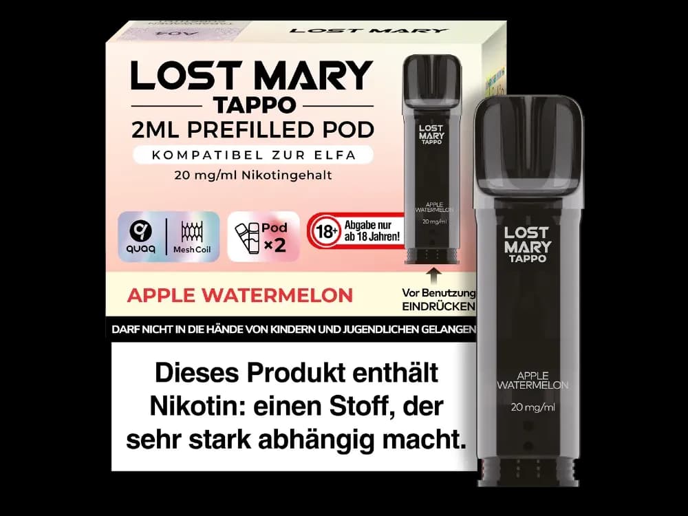 Lost Mary - Tappo Pod (2 Stück pro Packung) - Blue Razz Lemonade (Packung: 1er Packung / Stärke: 20 mg/ml / Geschmack: Apple Watermelon) (2987,50...