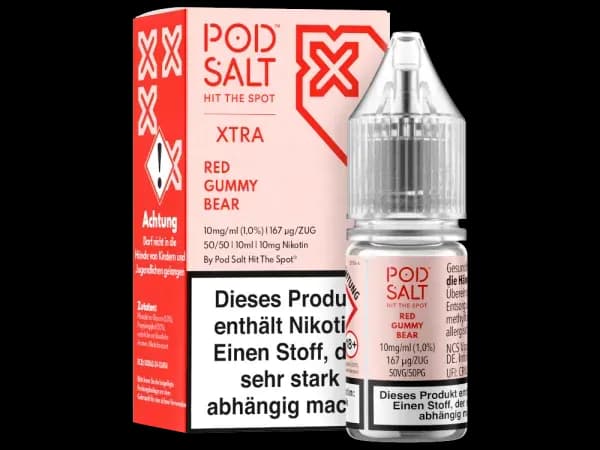 Pod Salt X - Nikotinsalz Liquid  - Red Gummy Bear (Packung: 1er Packung / Stärke: 10 mg/ml / Geschmack: Red Gummy Bear) (995,00 EUR / liter)