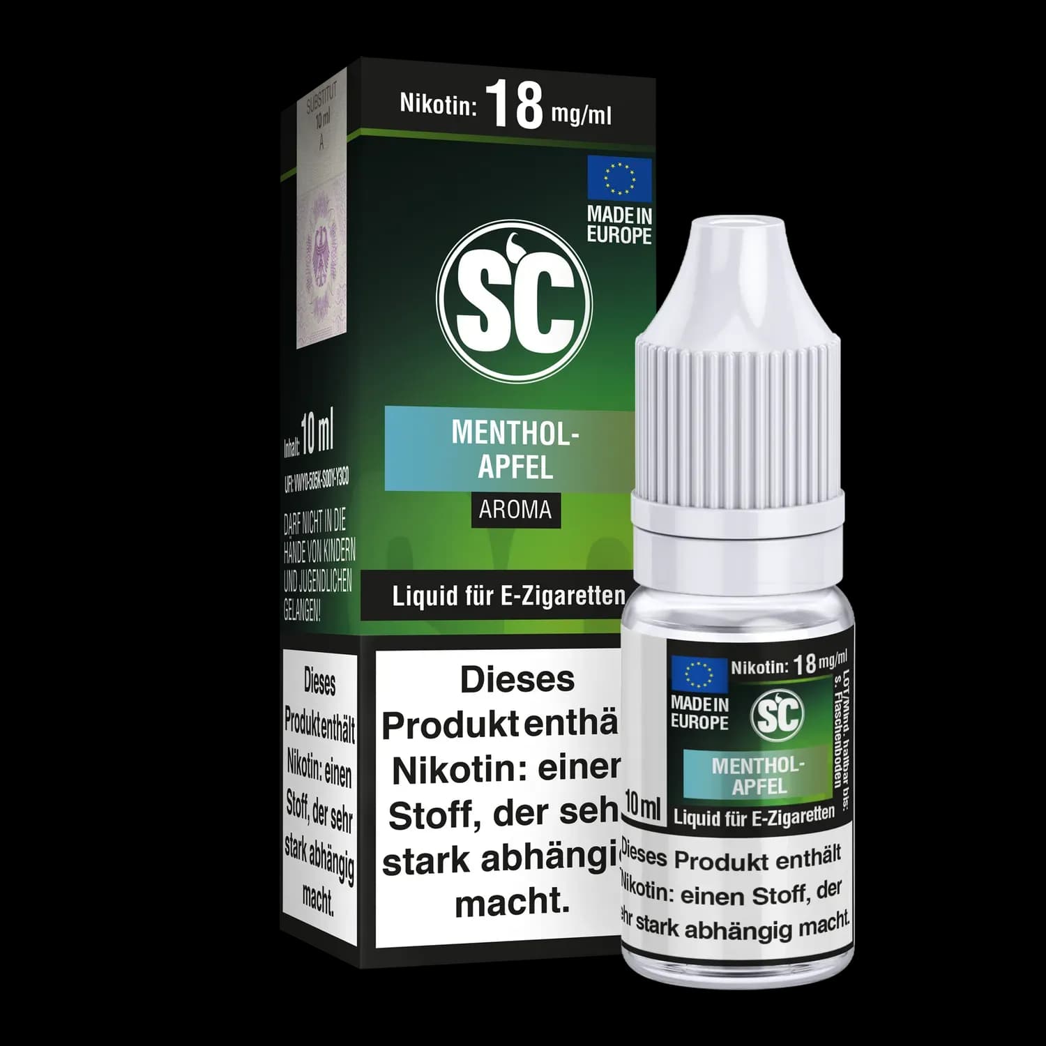 Menthol-Apfel E-Zigaretten Liquid (Packung: 1er Packung / Stärke: 0 mg/ml) (695,00 EUR / liter)