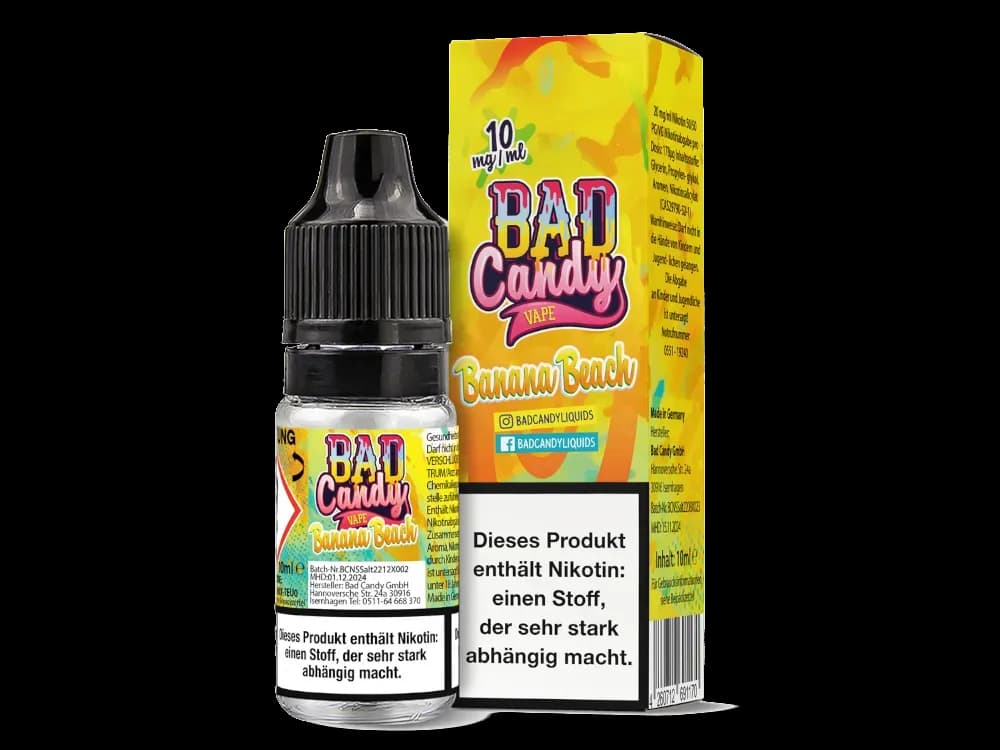Bad Candy Liquids - Banana Beach - Nikotinsalz Liquid  (Packung: 1er Packung / Stärke: 10 mg/ml) (895,00 EUR / liter)