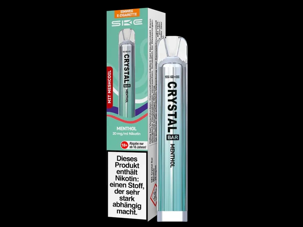 SKE - Crystal Bar Einweg E-Zigarette (Packung: 1er Packung / Geschmack: Menthol / Stärke: 20 mg/ml) (4475,00 EUR / liter)