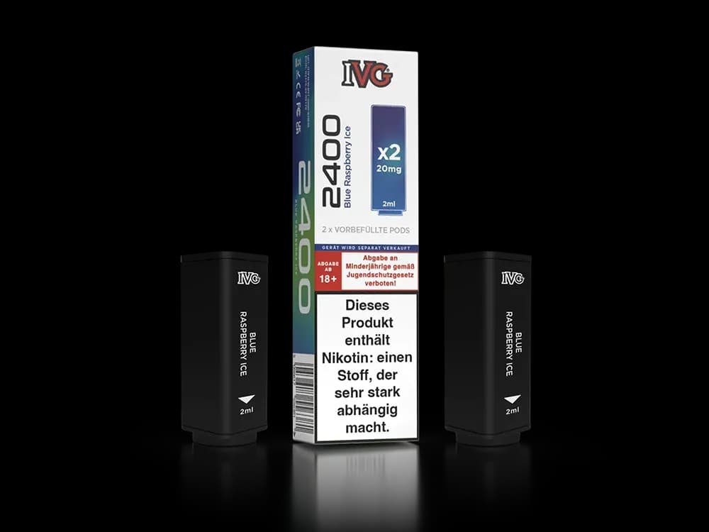 IVG - 2400 Pod 20mg/ml (2 Stück pro Packung) - Blue Razz Cherry (Packung: 1er Packung / Stärke: 20 mg/ml / Geschmack: Blue Raspberry Ice) (2237,50...